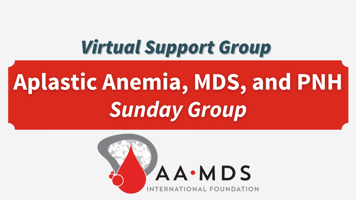 Aplastic Anemia, MDS, PNH Virtual Support Group Sundays 2024 July